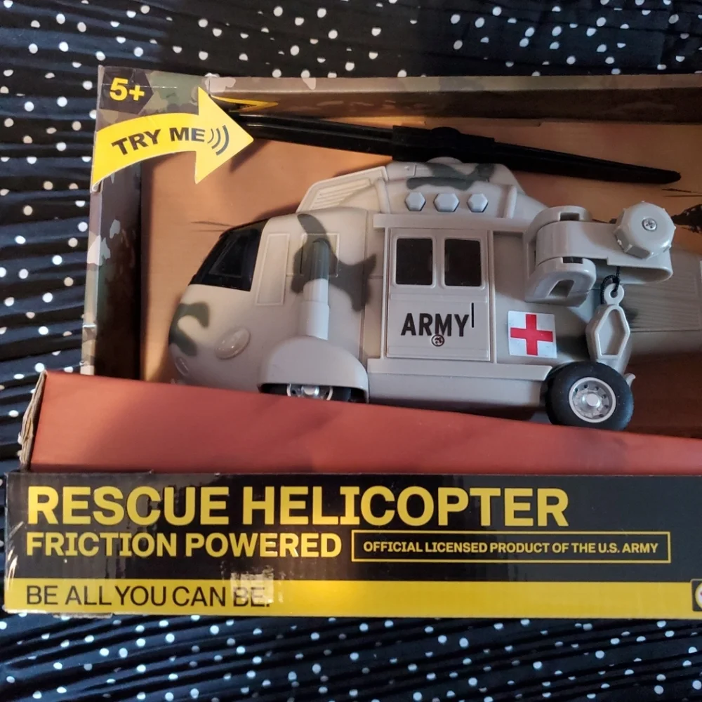 U.S. Army Rescue Helicopter Toy - Gray Lights & Sounds - Picture 2 of 8